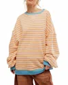 Free People Oversize Stripe Sweatshirt In Multi
