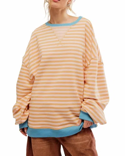 Free People Oversize Stripe Sweatshirt In Multi