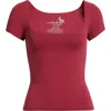 Free People Clean Lines Baby T-shirt In Red