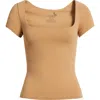 Free People Clean Lines Baby T-shirt In Nude