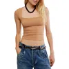 Free People Clean Lines Baby T-shirt In Brown