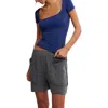 Free People Clean Lines Baby T-shirt In Indigo Pura