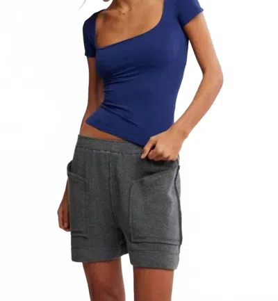Free People Clean Lines Baby Tee In Indigo In Multi