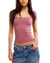Free People Clean Lines Baby T-shirt In Wild Ginger