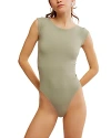 Free People Clean Lines Boat Neck Bodysuit In Laurel Oak
