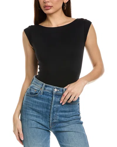Free People Clean Lines Boatneck Bodysuit In Black