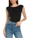 Free People Low Back Tee Black In Black