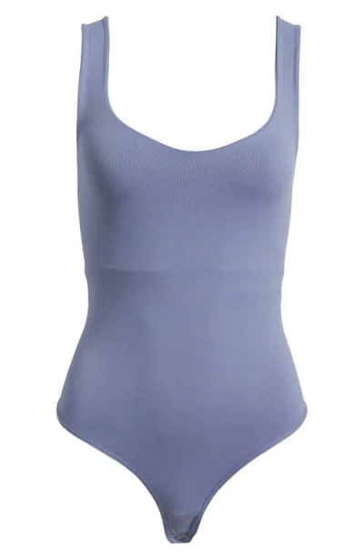 Free People Clean Lines Bodysuit In Blue Granite