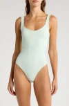 Free People Clean Lines Bodysuit In Pale Aqua