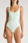 Free People Clean Lines Bodysuit In Pale Aqua