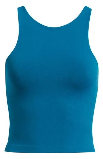 Free People Clean Lines Crop Tank In Deep Lagoon