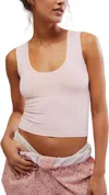 Free People Clean Lines Seamless Muscle Fit Camisole In Pink