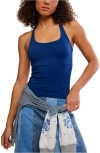 Free People Clean Lines Racerback Tank In Blue