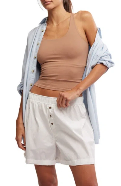 Free People Clean Lines Racerback Tank In Chocolate Malt
