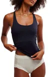Free People Clean Lines Racerback Tank In Black