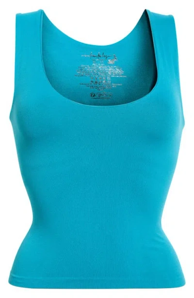 Free People Clean Lines Seamless Crop Muscle Tank In Blue