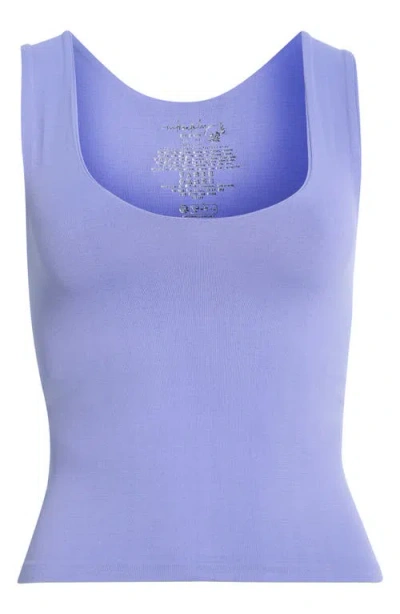 Free People Clean Lines Seamless Crop Muscle Tank In Blue
