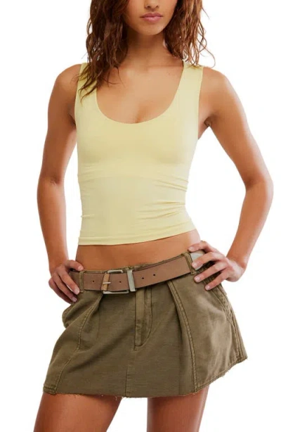 Free People Clean Lines Seamless Crop Muscle Tank In Blue