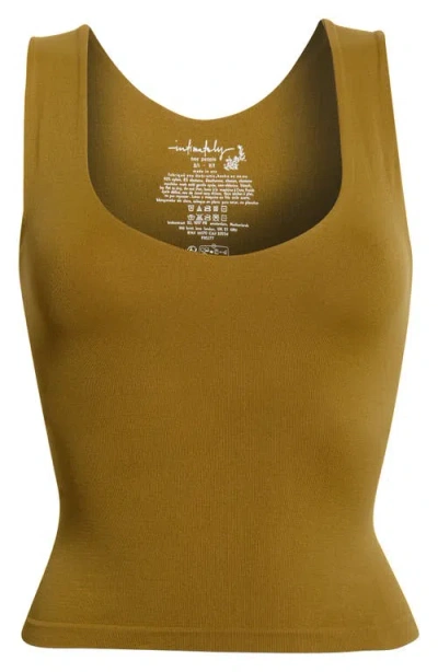 Free People Clean Lines Seamless Crop Muscle Tank In Brown