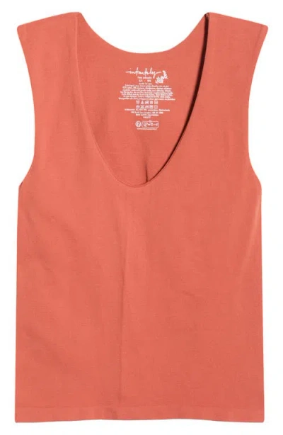Free People Clean Lines Seamless Crop Muscle Tank In Orange