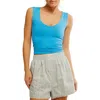 Free People Clean Lines Seamless Muscle Fit Camisole In Baywatch Blue