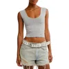 Free People Clean Lines Seamless Muscle Fit Camisole In Heather Grey