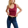 Free People Clean Lines Seamless Muscle Fit Camisole In Red