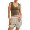 Free People Clean Lines Seamless Muscle Fit Camisole In Tarmac