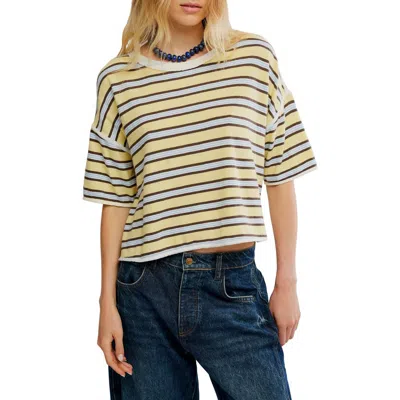 Free People Clean Rugby Stripe Cotton Top In Yellow