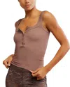 Free People Clean Slate Henley Tank Top In Gray