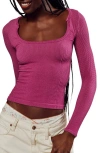 Free People Clean Slate Layering Stretch Crop Top In Boysenberry