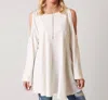 Free People Clear Skies Cold Shoulder Tunic Top In White