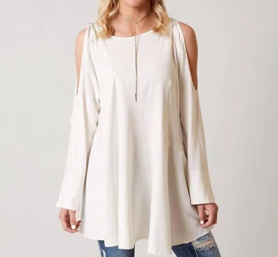 Free People Clear Skies Cold Shoulder Tunic Top In White