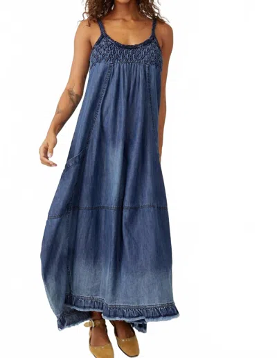 Free People Clear Skies Maxi Dress - Petite In Hazey Mazey In Blue