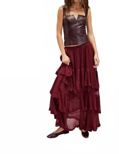 Free People Clementine Maxi Skirt In Aged Red In Burgundy