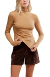 Free People Close To Home Rib Turtleneck Top In Brown