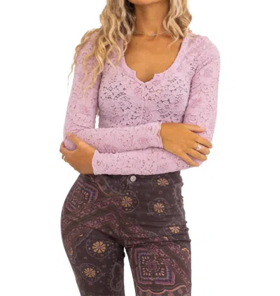 Free People Cloud Ride Notch Top In Bleached Mauve In Multi