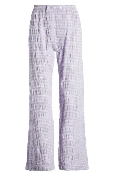 Free People Cloud Ten Check Print Pajama Pants In Purple