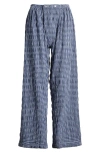 Free People Cloud Ten Check Print Pajama Pants In Navy Combo