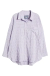 Free People Cloud Ten Seersucker Pajama Shirt In Lilac Combo