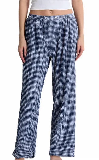 Free People Cloud Ten Seersucker Sleep Pant In Navy In Blue