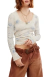 Free People Clover Floral Thermal Top In Ivory Combo