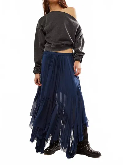 Free People Clover Maxi Skirt In Dried Indigo In Blue