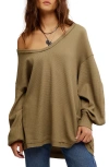 Free People Coast 2 Coast Oversize Thermal Top In Green