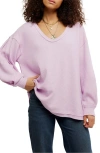 Free People Coast 2 Coast Thermal Shirt Blush Lilac In Purple