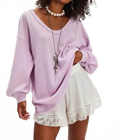 Free People Coast 2 Coast Thermal Top In Blush Lilac In Pink