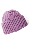 Free People Coast Line Cable Beanie In Orchid Crush