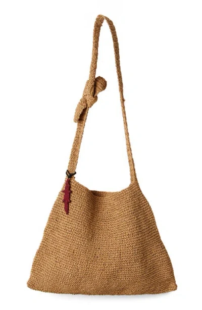 Free People Coastal Crush Straw Tote In Brown