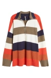 Free People Coastal Stripe Half-zip Pullover In Set Sail Combo