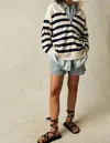 Free People Coastal Stripe Pullover Sweater In Multi
